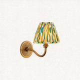 Antique Brass With Yellow & Jade Fabric