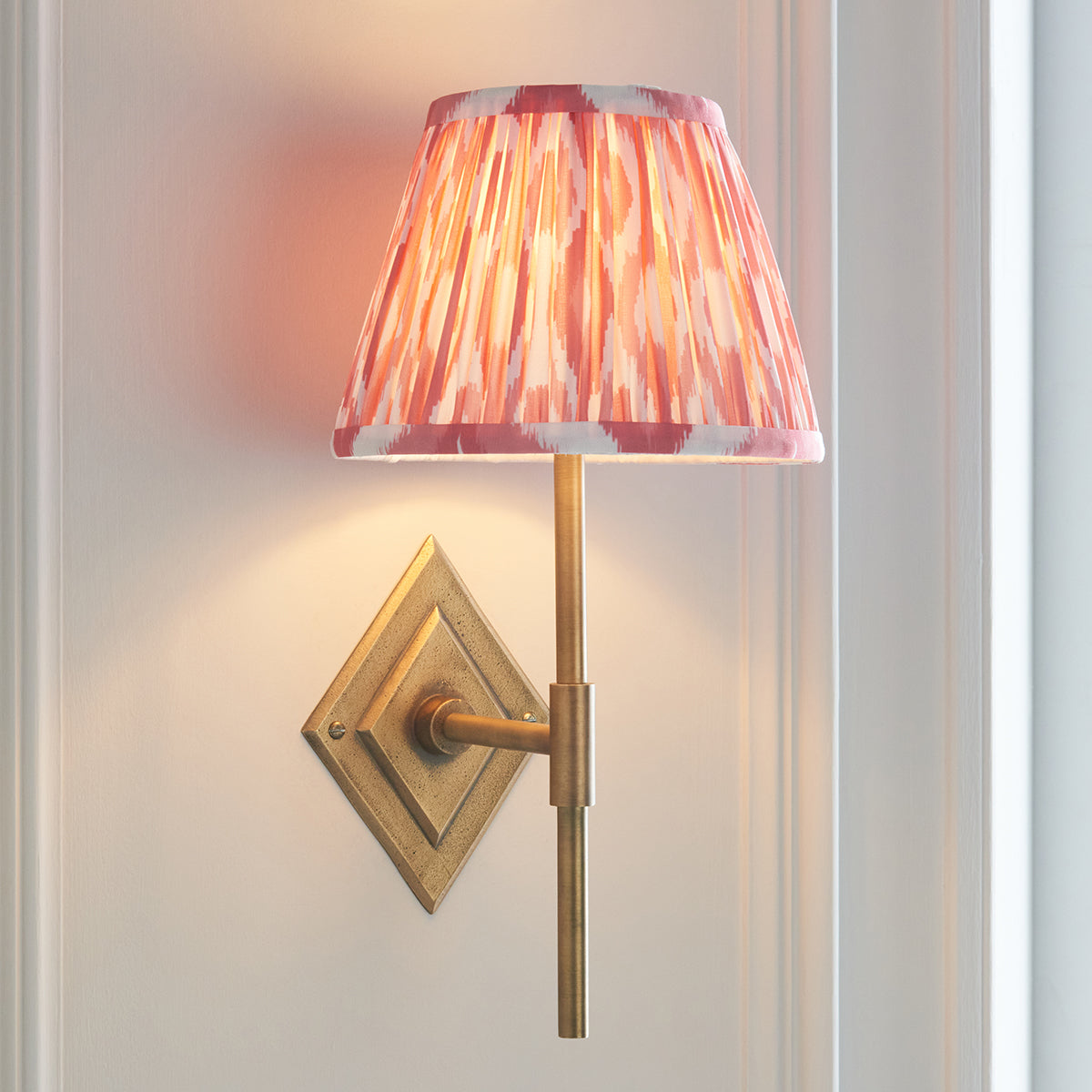 Antique Brass & Coral Pink Fabric