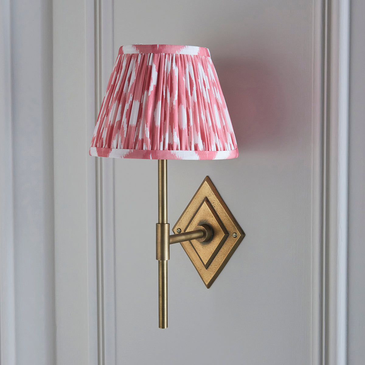 Antique Brass & Coral Pink Fabric
