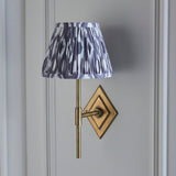 Antique Brass & Pearl Grey Fabric