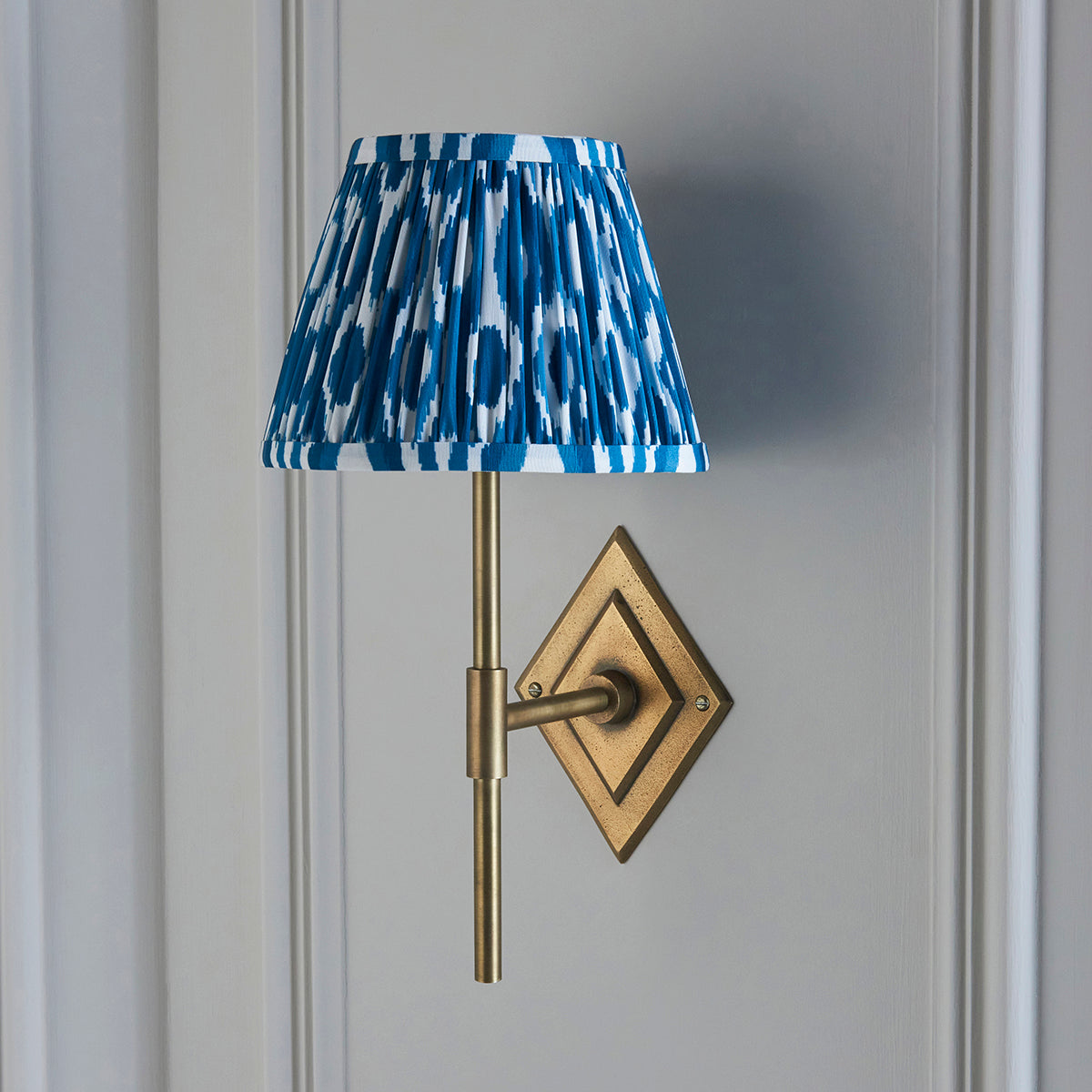 Antique Brass & Marlin Blue Fabric