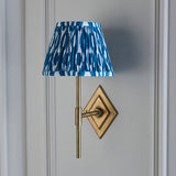 Antique Brass & Marlin Blue Fabric