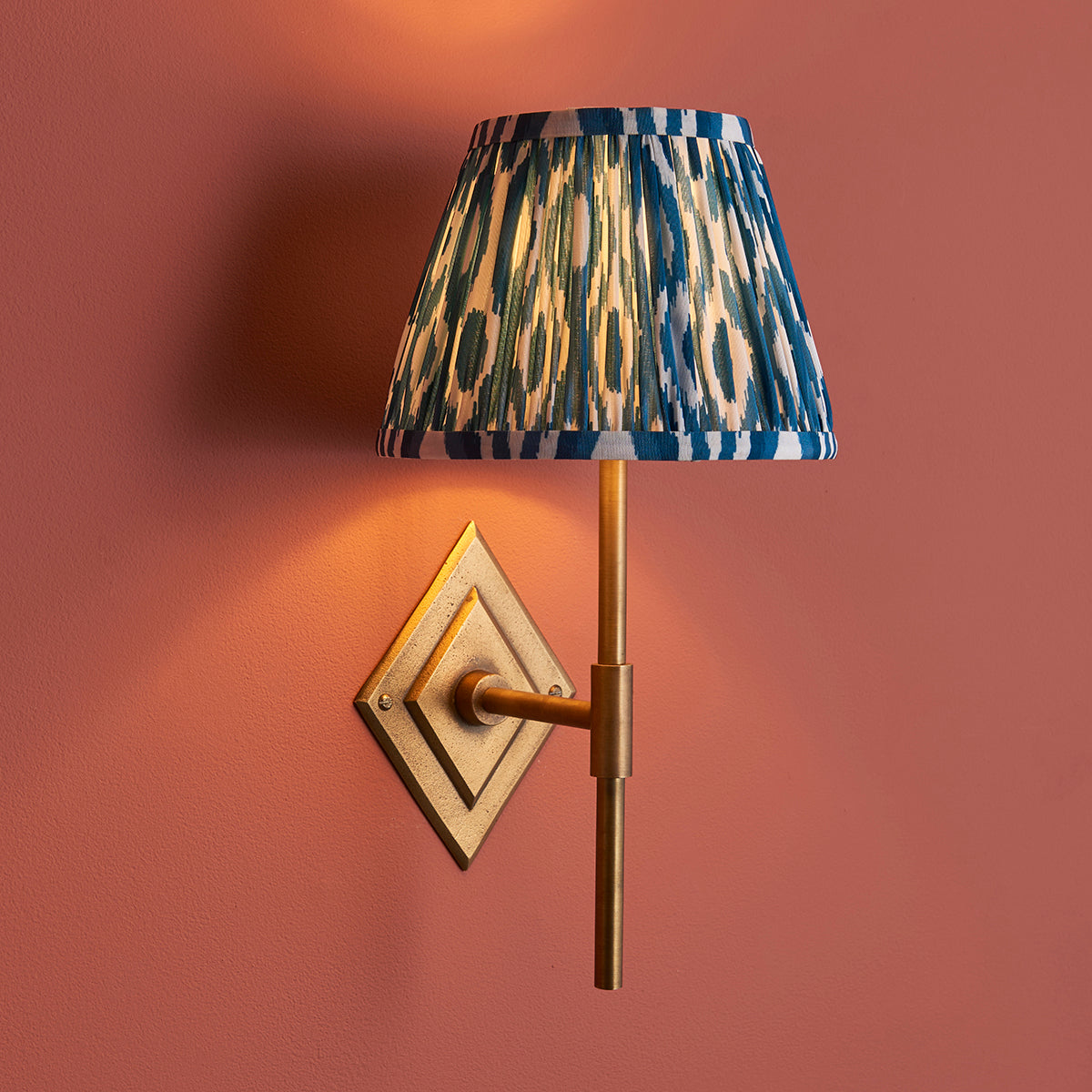Antique Brass & Marlin Blue Fabric