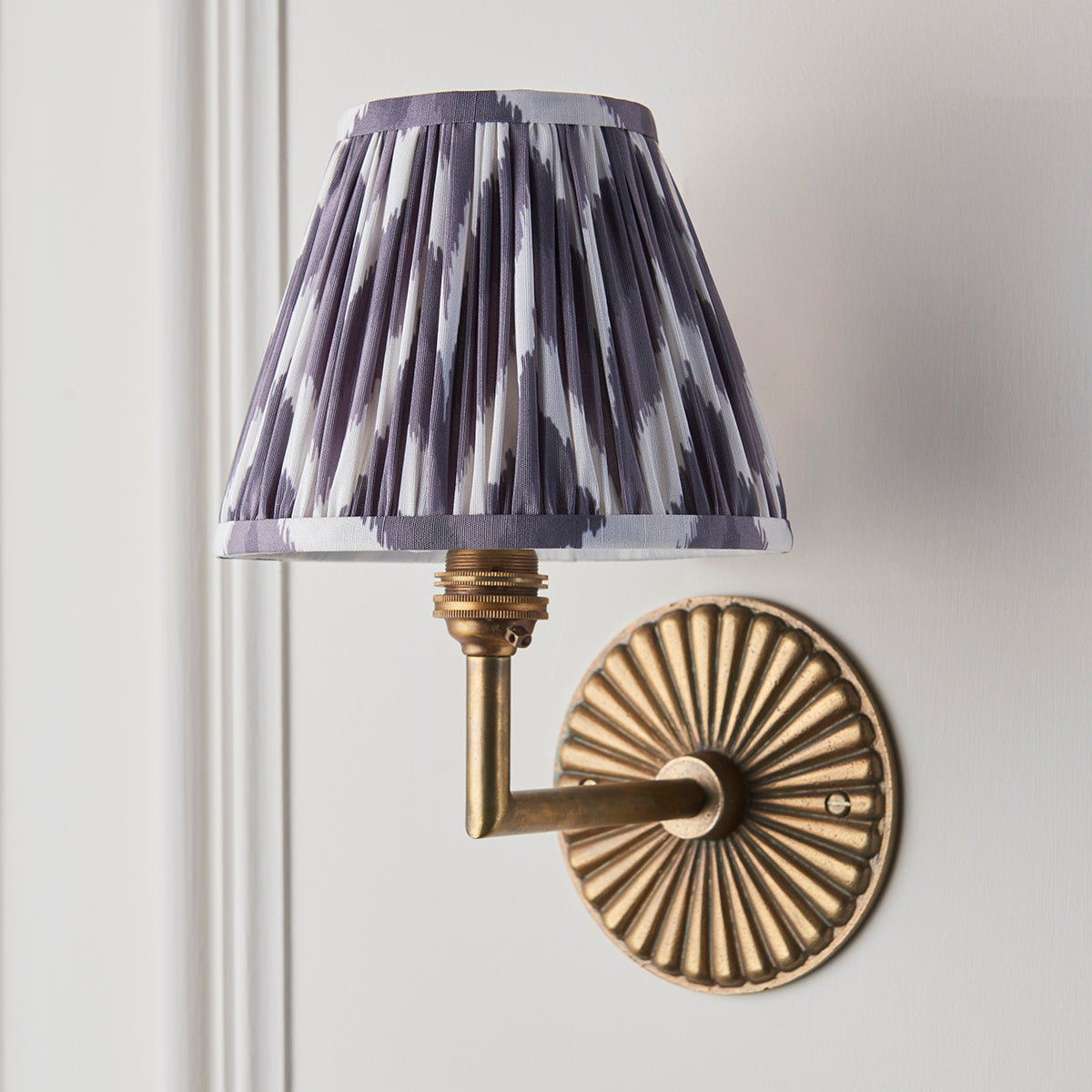 Antique Brass & Pearl Grey Fabric