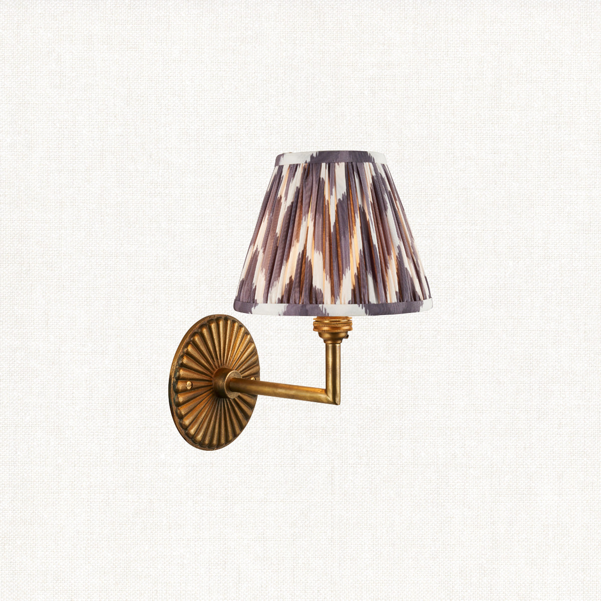 Antique Brass & Pearl Grey Fabric