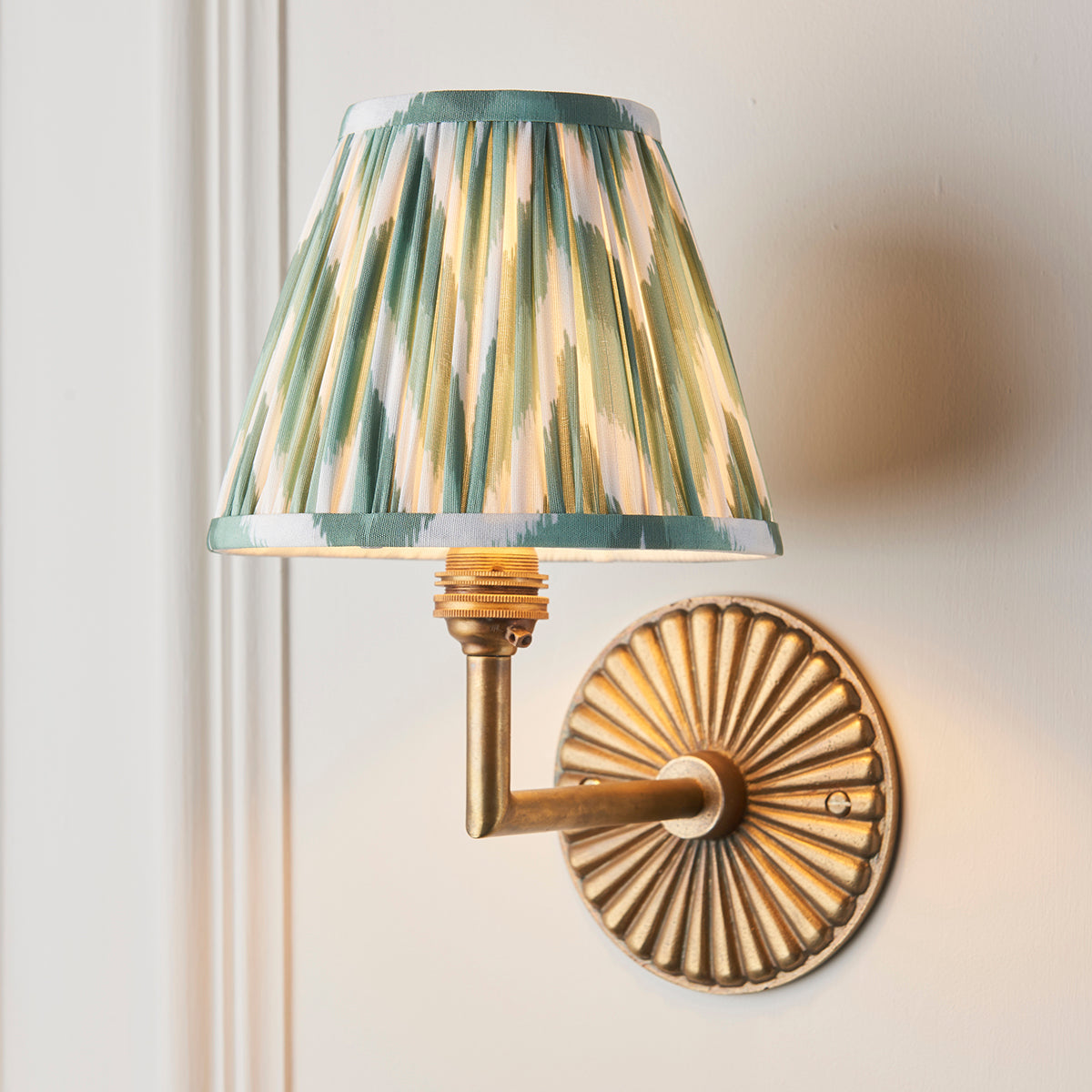 Antique Brass & Cotswold Green Fabric