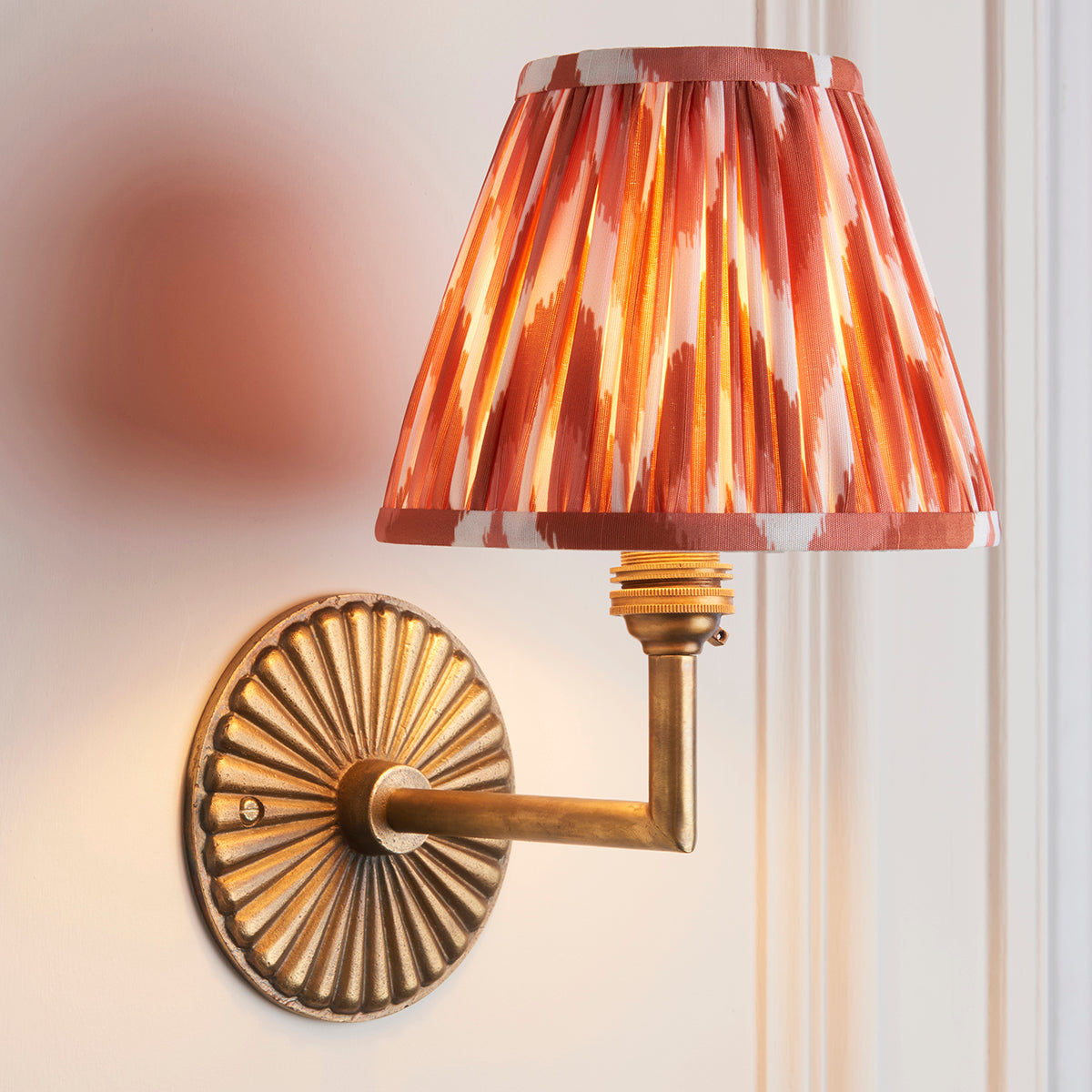 Antique Brass & Apricot Orange Fabric