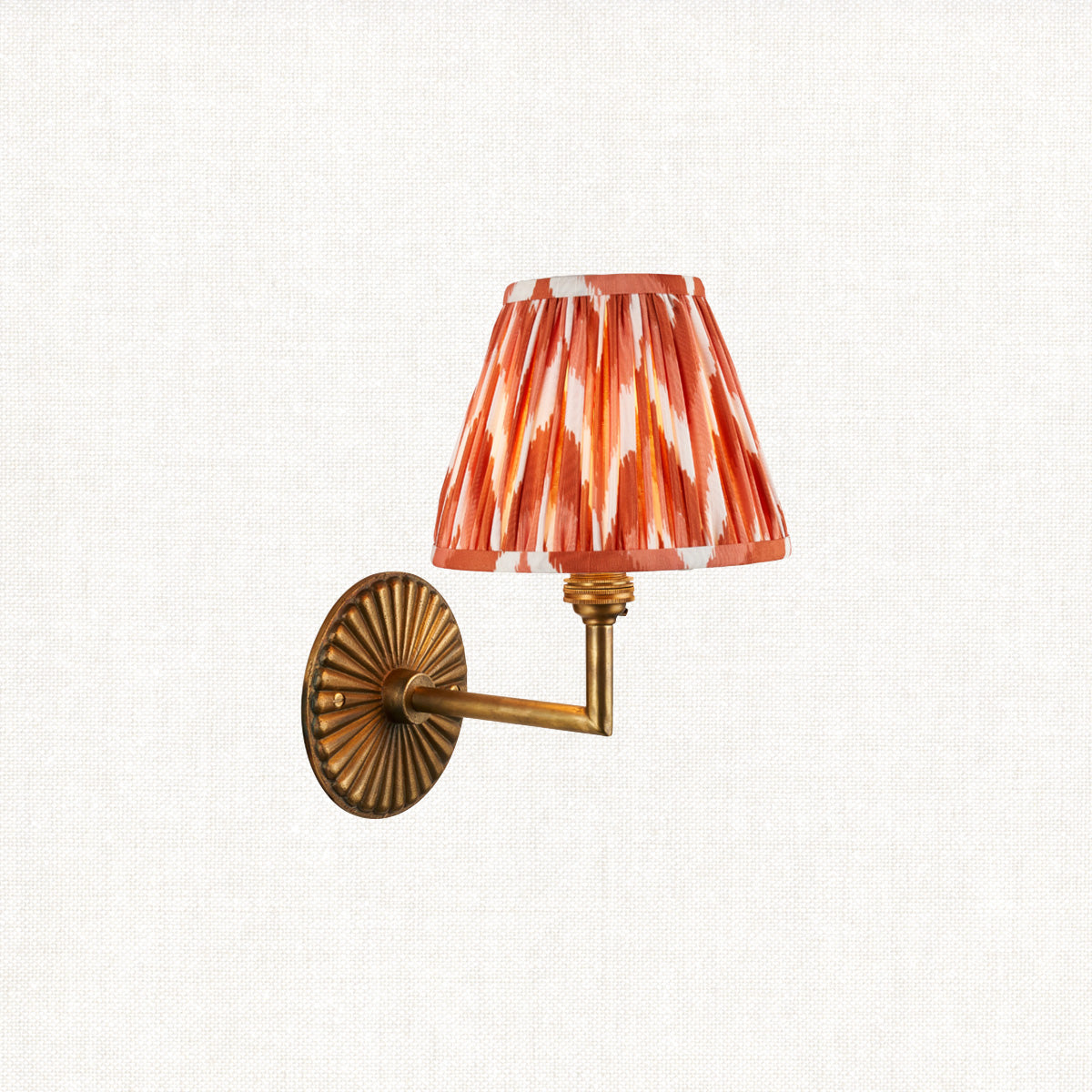 Antique Brass & Apricot Orange Fabric