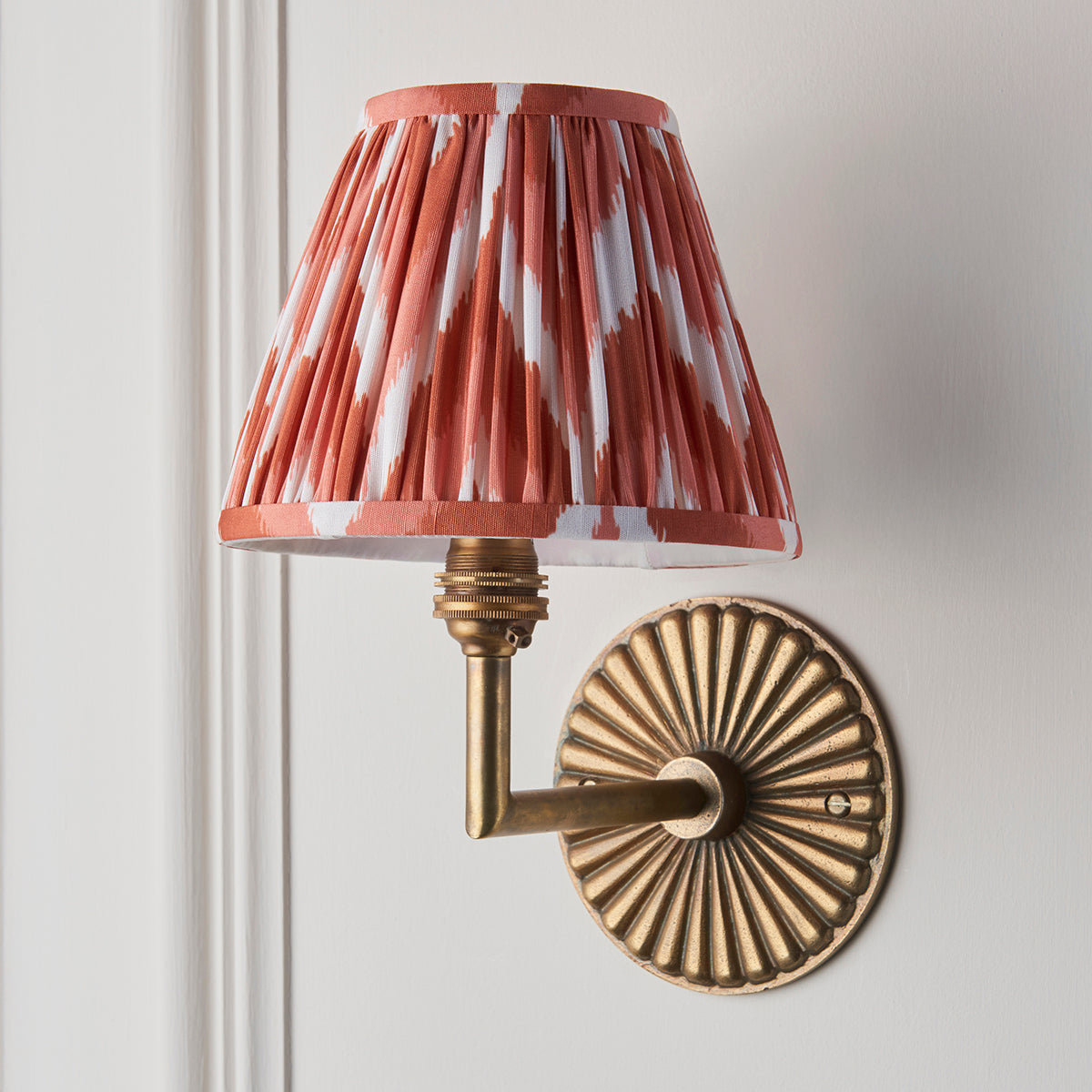 Antique Brass & Apricot Orange Fabric