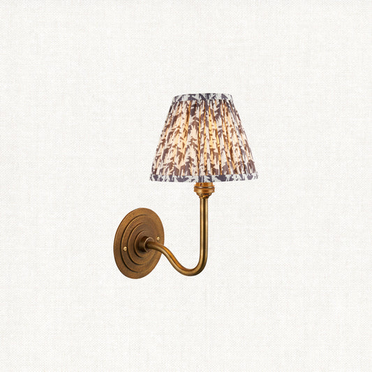 Antique Brass & Pearl Grey Fabric