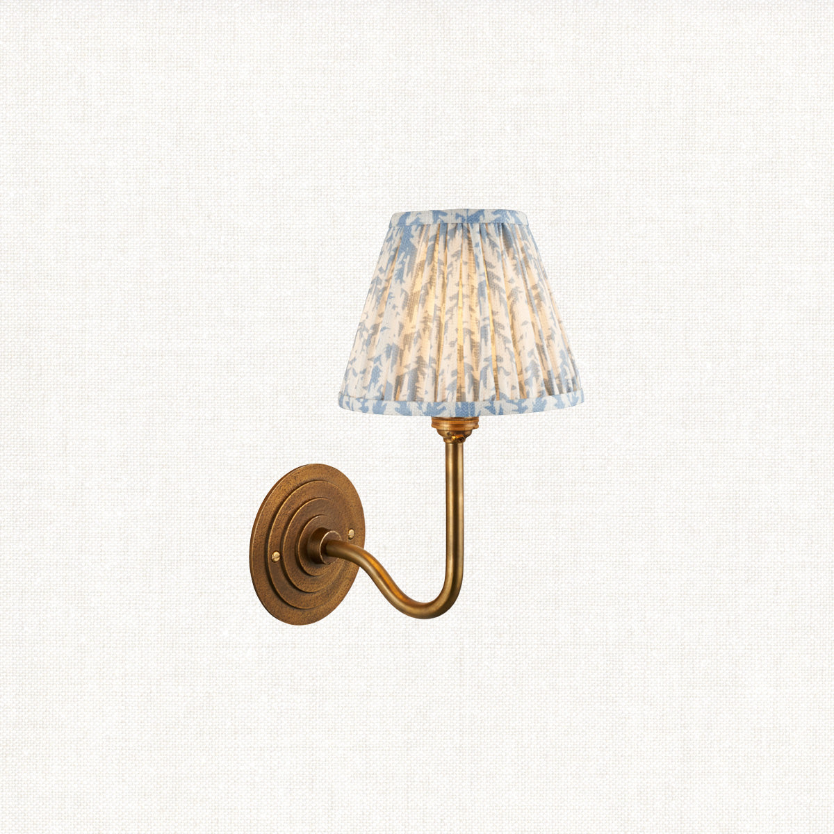 Antique Brass & Shell Bay Blue Fabric