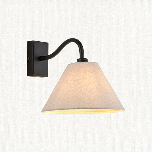 Matt Black & Natural Faux Linen
