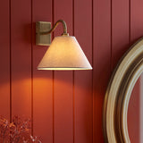 Antique Brass Plate & Natural Faux Linen