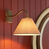 Antique Brass Plate & Natural Faux Linen