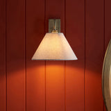Antique Brass Plate & Natural Faux Linen