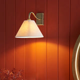 Antique Brass Plate & Natural Faux Linen