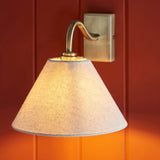 Antique Brass Plate & Natural Faux Linen