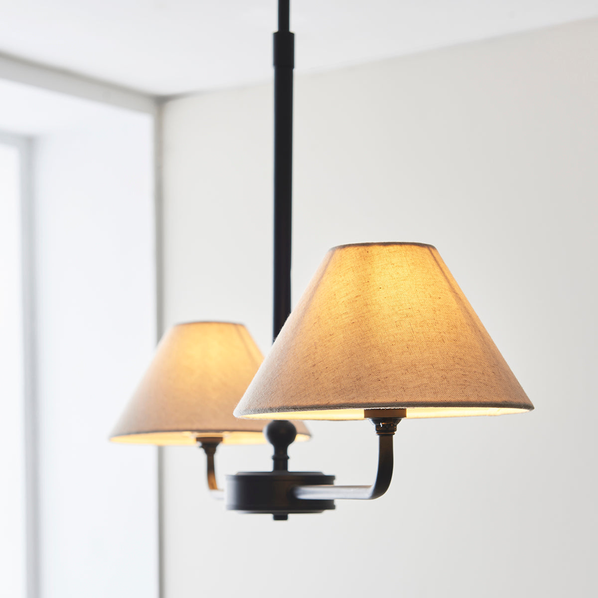 Matt Black & Natural Faux Linen