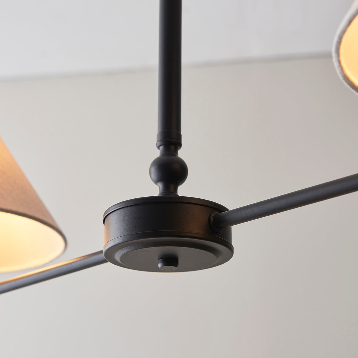 Matt Black & Natural Faux Linen