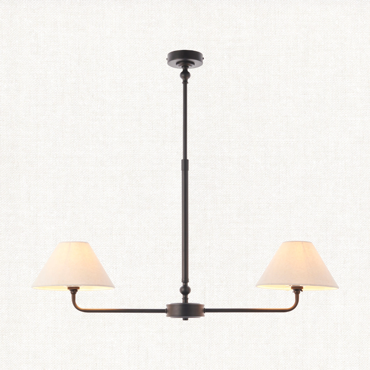 Matt Black & Natural Faux Linen