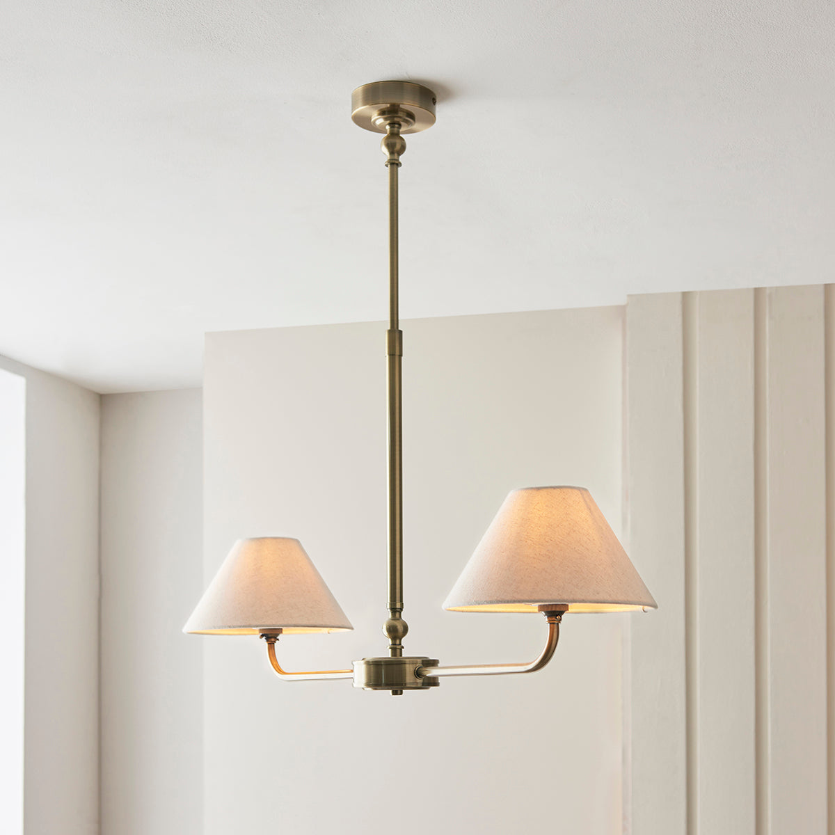 Antique Brass Plate & Natural Faux Linen