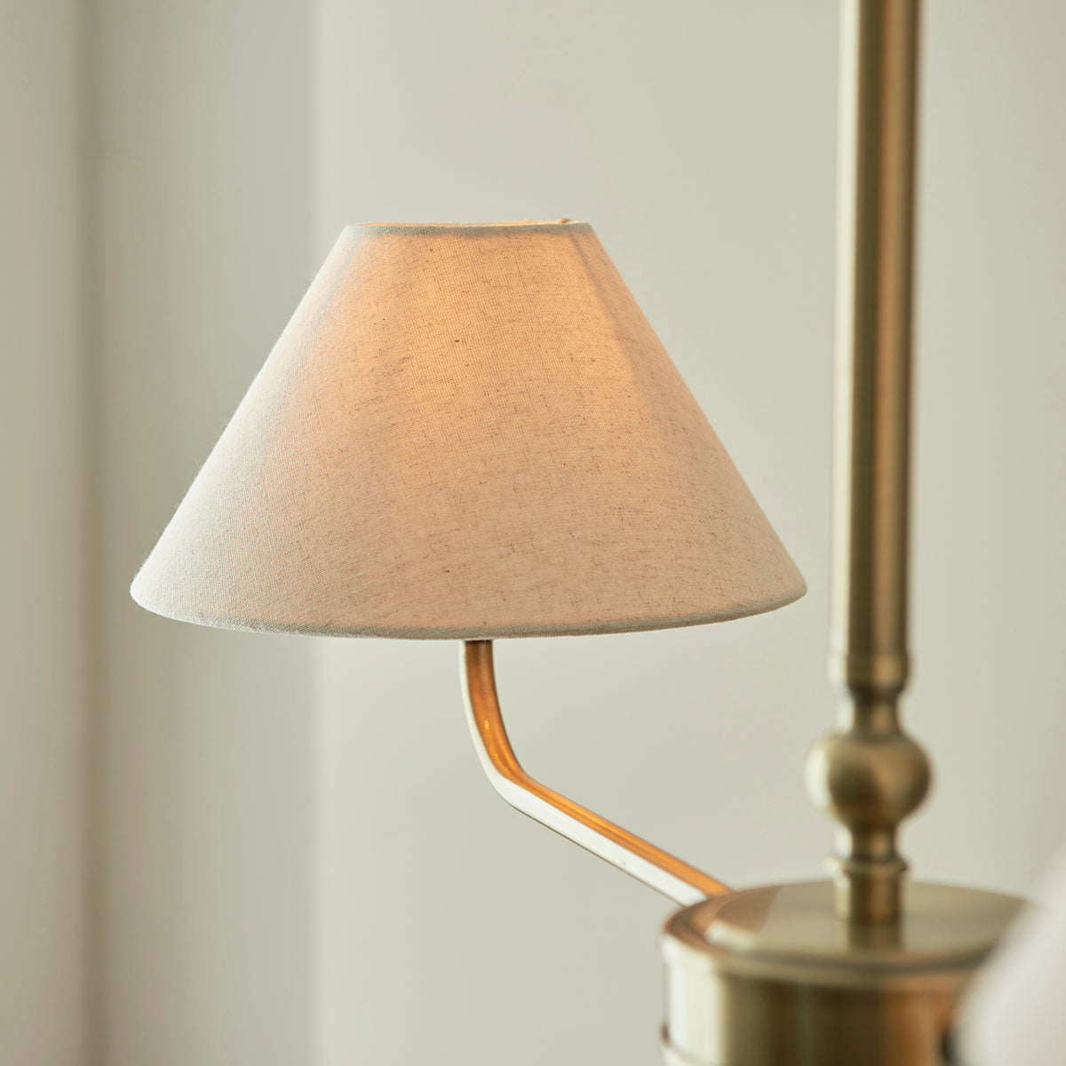 Antique Brass Plate & Natural Faux Linen