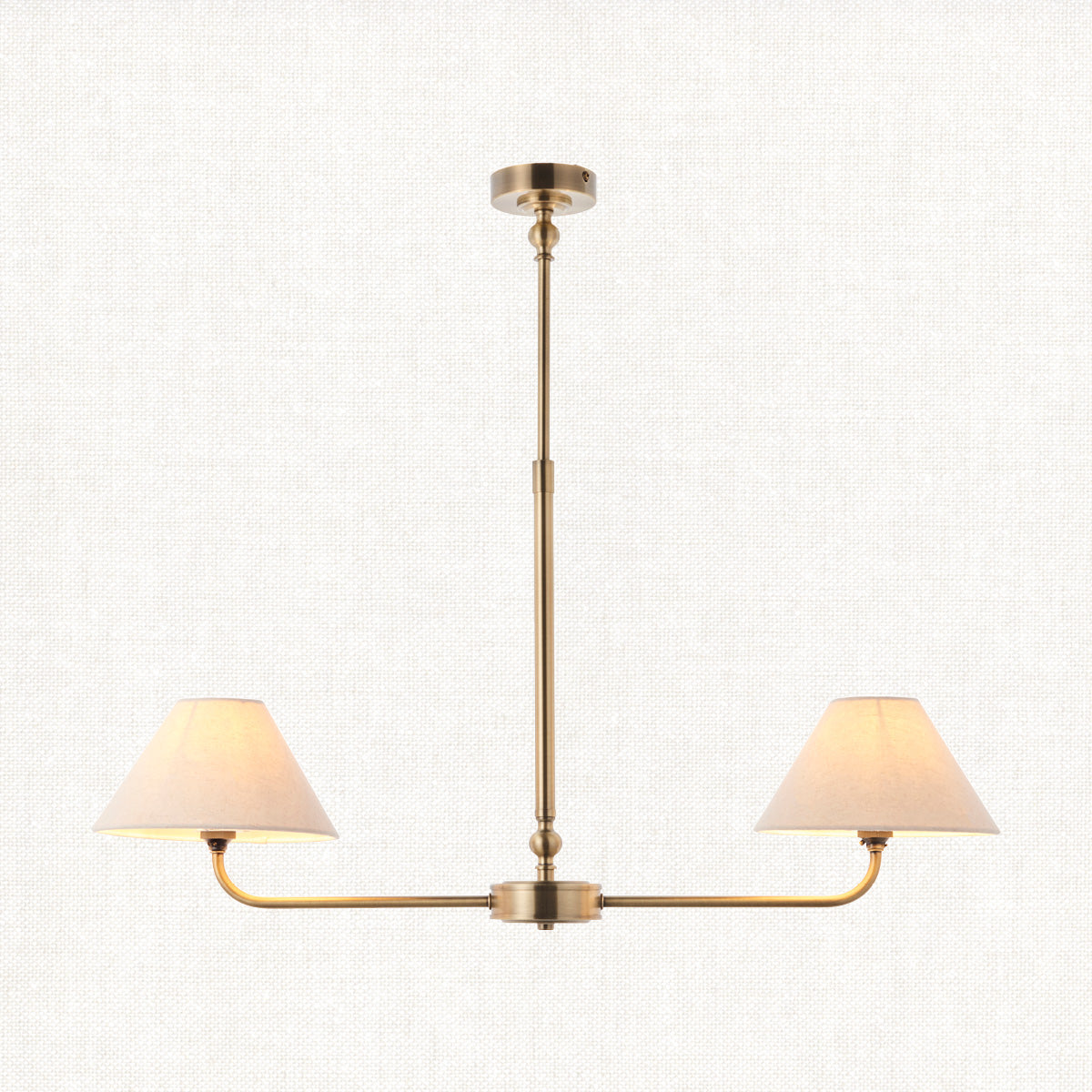 Antique Brass Plate & Natural Faux Linen