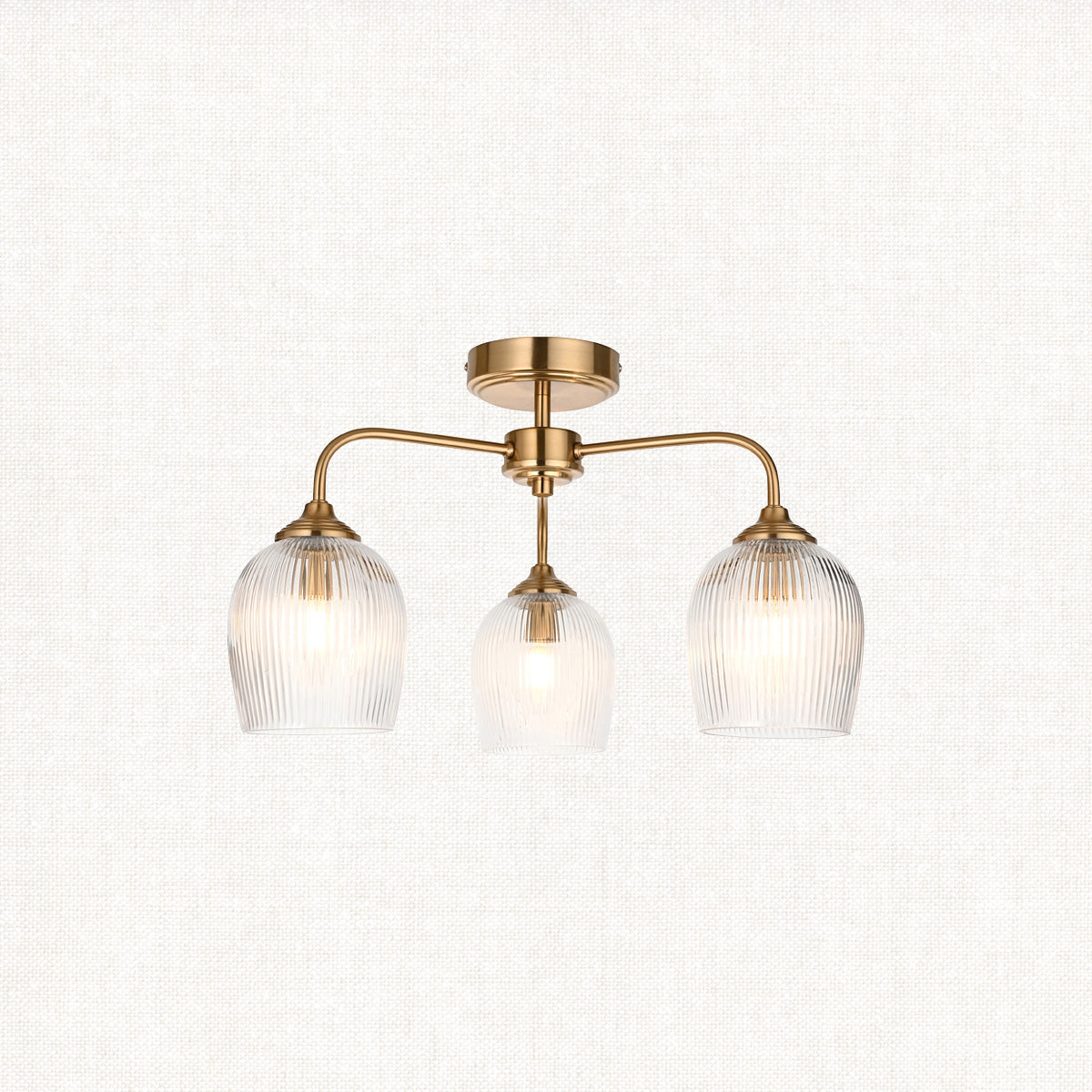 Ashton Ribbed 3-Light Semi-Flush Light