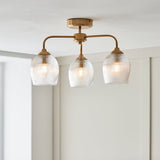 Ashton Ribbed 3-Light Semi-Flush Light