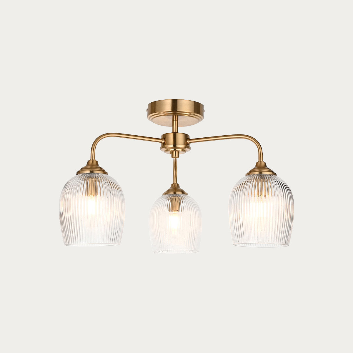Ashton Ribbed 3-Light Semi-Flush Light