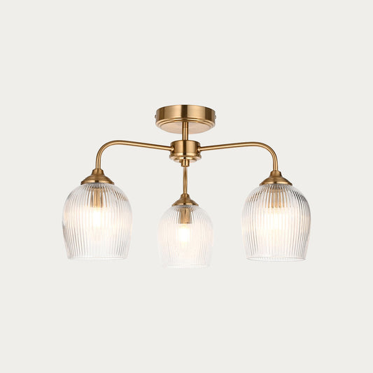 Ashton Ribbed 3-Light Semi-Flush Light
