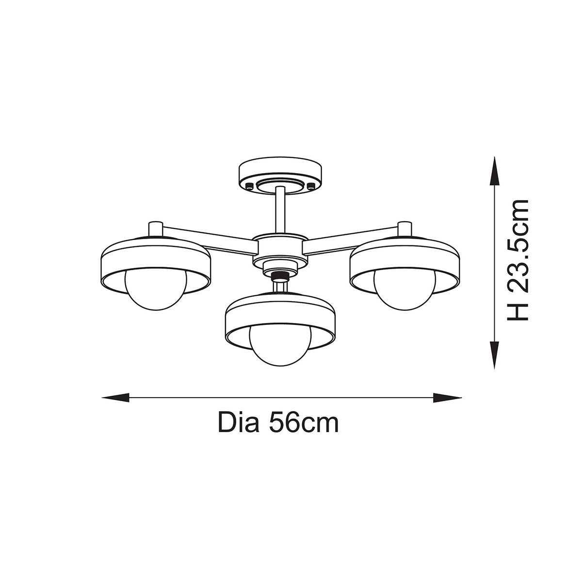 Bosse 3-Light Semi-Flush Light