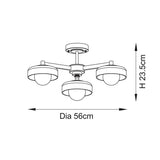 Bosse 3-Light Semi-Flush Light