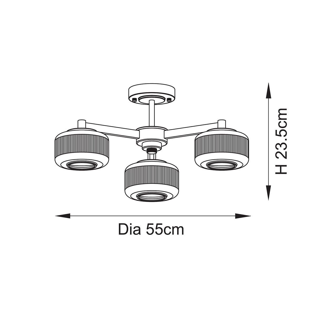 Stanfield 3-Light Semi-Flush Light