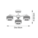 Stanfield 3-Light Semi-Flush Light