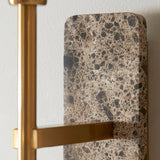 Dark Brown Emperador Marble & Vintage Brass With Natural Linen
