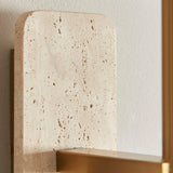 Natural Travertine & Vintage Brass With Natural Linen