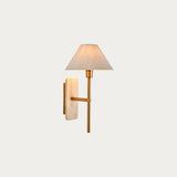 Natural Travertine & Vintage Brass With Natural Linen