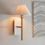 White Volakas Marble & Vintage Brass With Natural Linen