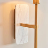 White Volakas Marble & Vintage Brass With Natural Linen