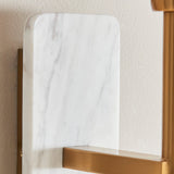 White Volakas Marble & Vintage Brass With Natural Linen