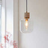 Natural Travertine, Vintage Brass & Clear Glass