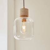Natural Travertine, Vintage Brass & Clear Glass