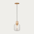 Natural Travertine, Vintage Brass & Clear Glass