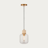 Natural Travertine, Vintage Brass & Clear Glass