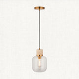 Natural Travertine, Vintage Brass & Clear Glass