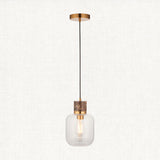 Dark Brown Emperador Marble, Vintage Brass & Clear Glass