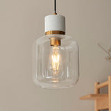 White Volakas Marble, Vintage Brass & Clear Glass