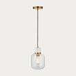 White Volakas Marble, Vintage Brass & Clear Glass