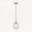 White Volakas Marble, Vintage Brass & Clear Glass